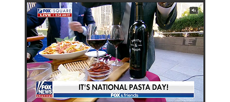 National TV placement for Smith & Hook wine generated by Benson Marketing Group