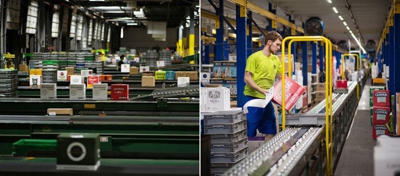 Pallet Conveyor System at Southern Glazer’s; Image Source - Bastian Solutions